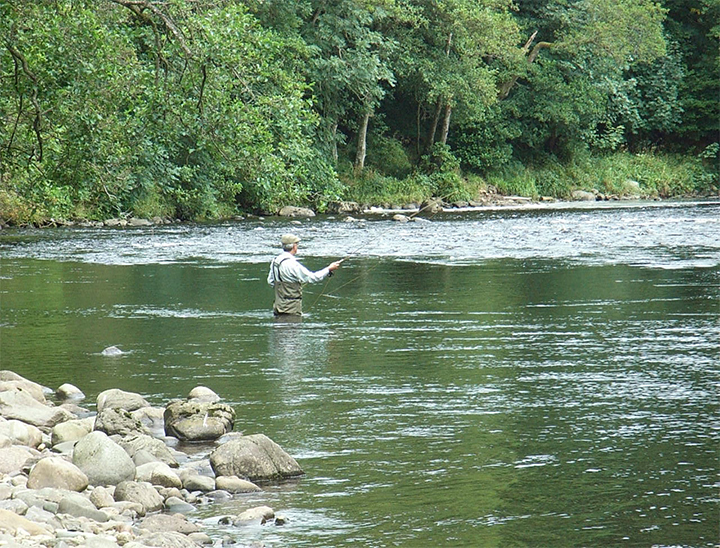 Glenericht Fishing Image - Casting a fishing line into the river Ericht
